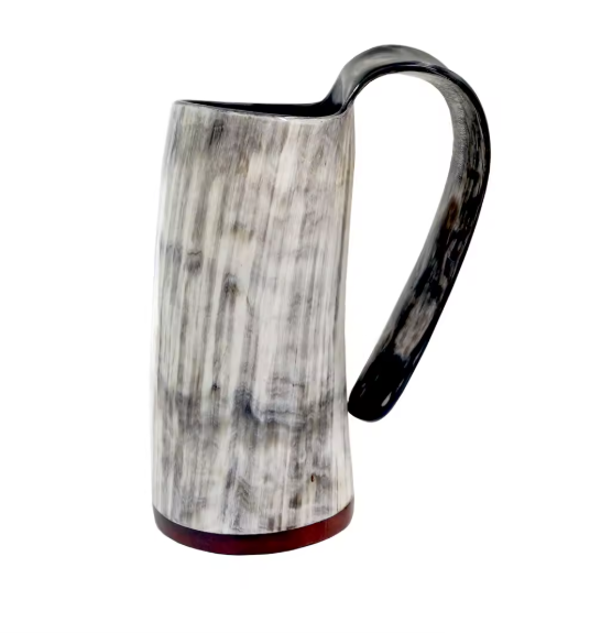 Natural Handmade Viking Horn Mug – Beer, Coffee Drinking Cup