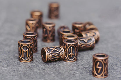 Viking Bead for Hair, rune beads, scandinavian runes, scandinavian alphabet, norse runes