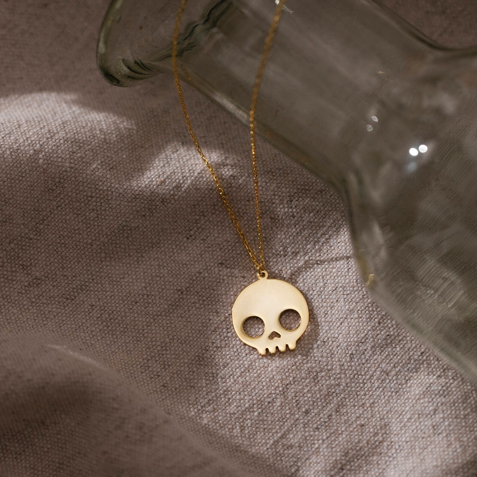 925 Silver Skull Necklace, Halloween Necklace | Gold Gothic Necklace – Viking jewerly | Norse runes & Nordic jewelry