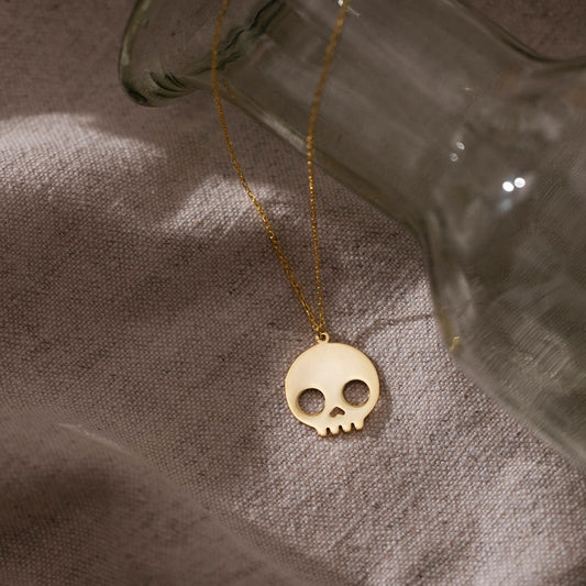 925 Silver Skull Necklace, Halloween Necklace | Gold Gothic Necklace – Viking jewerly | Norse runes & Nordic jewelry