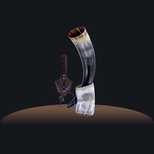Viking Drinking Horn Mug with Stand – Ale, Beer & Mead Tankard
