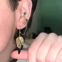 Raven Skull Earrings – Gothic Resin Crow Jewelry for Women