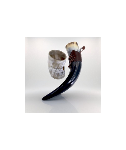 Real Viking Drinking Horn Mug with Stand – Ale, Beer & Wine Tankard