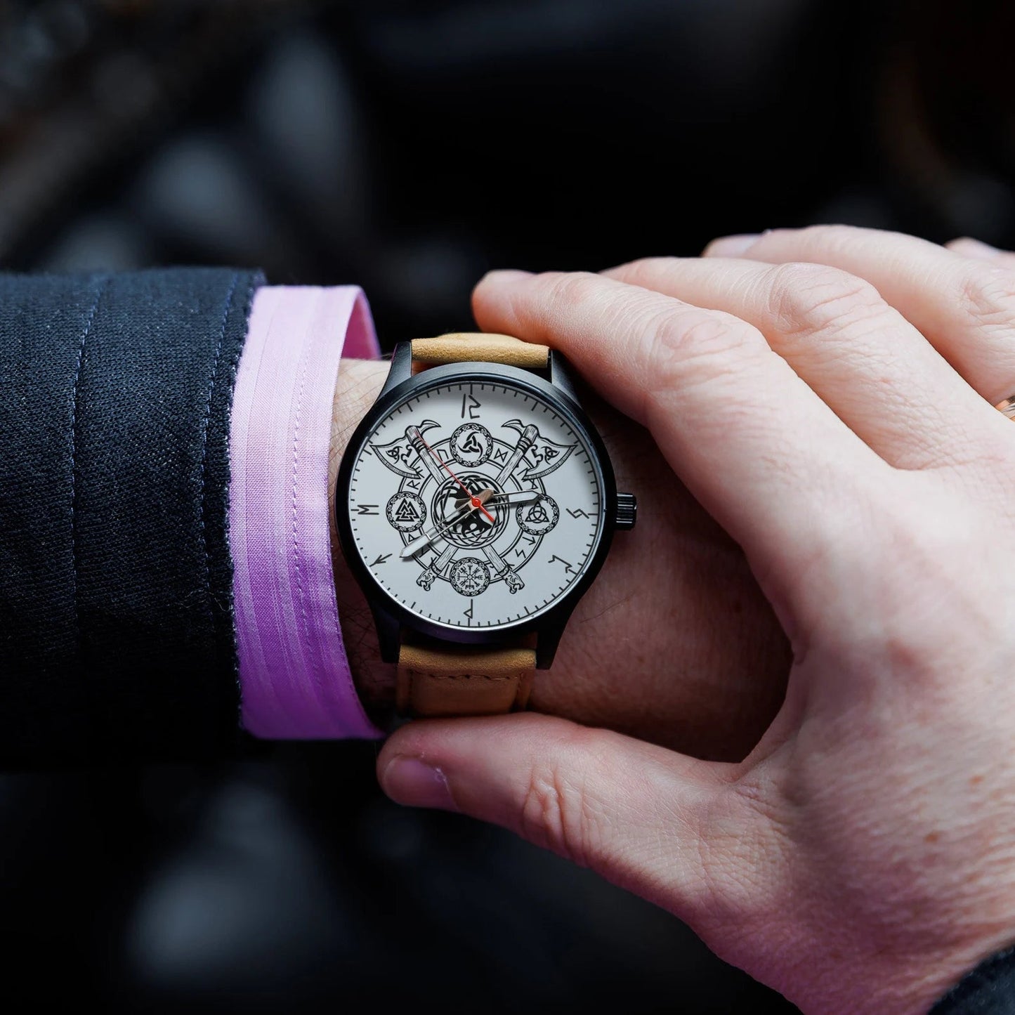 Customized viking Watch Engraved gift for man – Viking Accessories | Norse runes & Nordic jewelry
