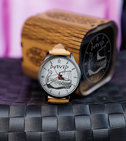Customized viking Watch Engraved gift for man – Viking Accessories | Norse runes & Nordic jewelry