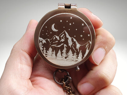 Engraved Compass, Personalized Gifts for Men, Custom Working Compass – Viking Accessories | Norse runes & Nordic jewelry