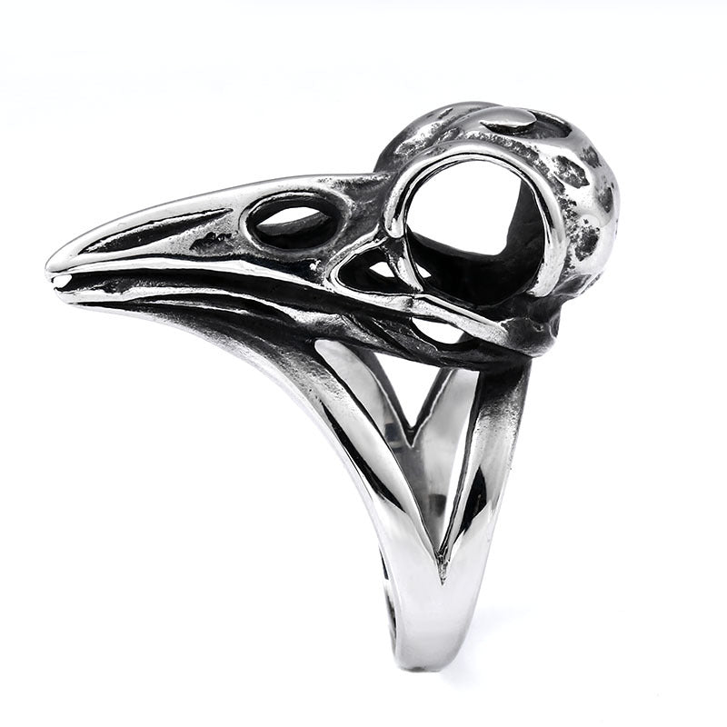 Raven skull ring top view