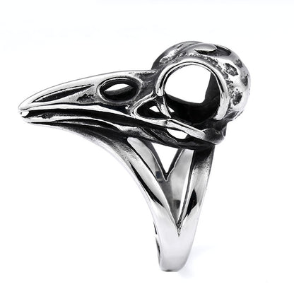 Raven skull ring top view