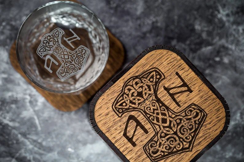 Glass with Viking Logo – Viking Accessories | Norse runes & Nordic jewelry