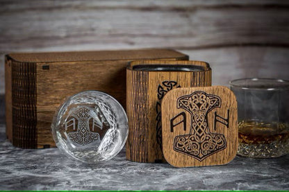 Glass with Viking Logo – Viking Accessories | Norse runes & Nordic jewelry