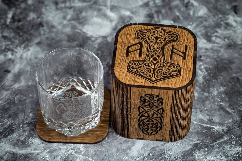 Glass with Viking Logo – Viking Accessories | Norse runes & Nordic jewelry