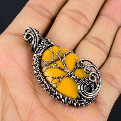 Handmade Copper Mookaite Pendant – Viking jewerly | Norse runes & Nordic jewelry