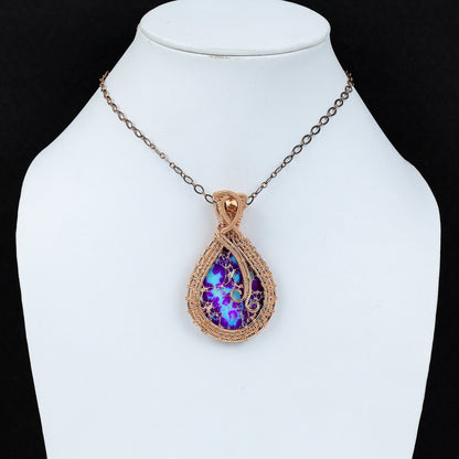 Handmade Purple Jasper Copper Pendant – Viking Amulet – Viking jewerly | Norse runes & Nordic jewelry