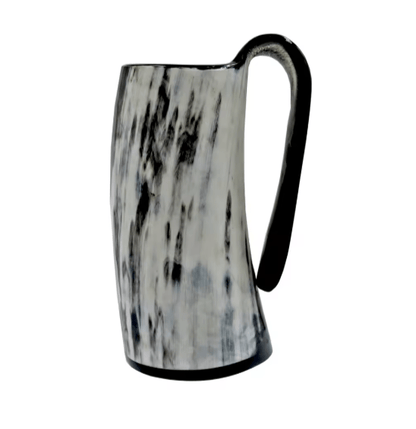 Handmade Viking Horn Mug – Beer & Coffee Cup – Viking Accessories | Norse runes & Nordic jewelry