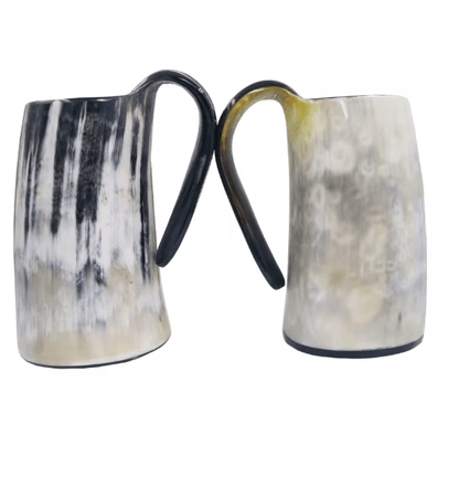 Handmade Viking Horn Mug – Beer & Coffee Cup – Viking Accessories | Norse runes & Nordic jewelry