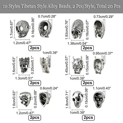 Head Beads Charms Antique Silvery Spacer Beads – Viking Accessories | Norse runes & Nordic jewelry