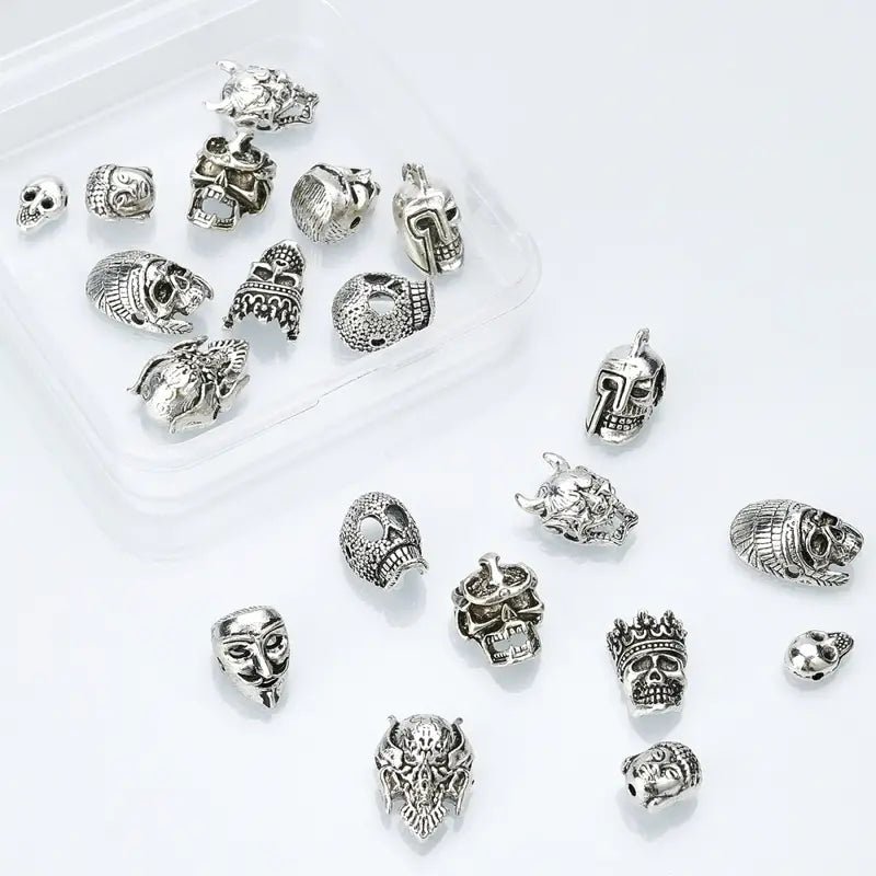 Head Beads Charms Antique Silvery Spacer Beads – Viking Accessories | Norse runes & Nordic jewelry