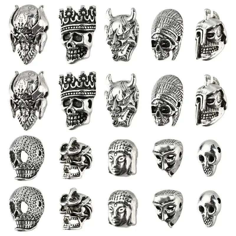 Head Beads Charms Antique Silvery Spacer Beads – Viking Accessories | Norse runes & Nordic jewelry