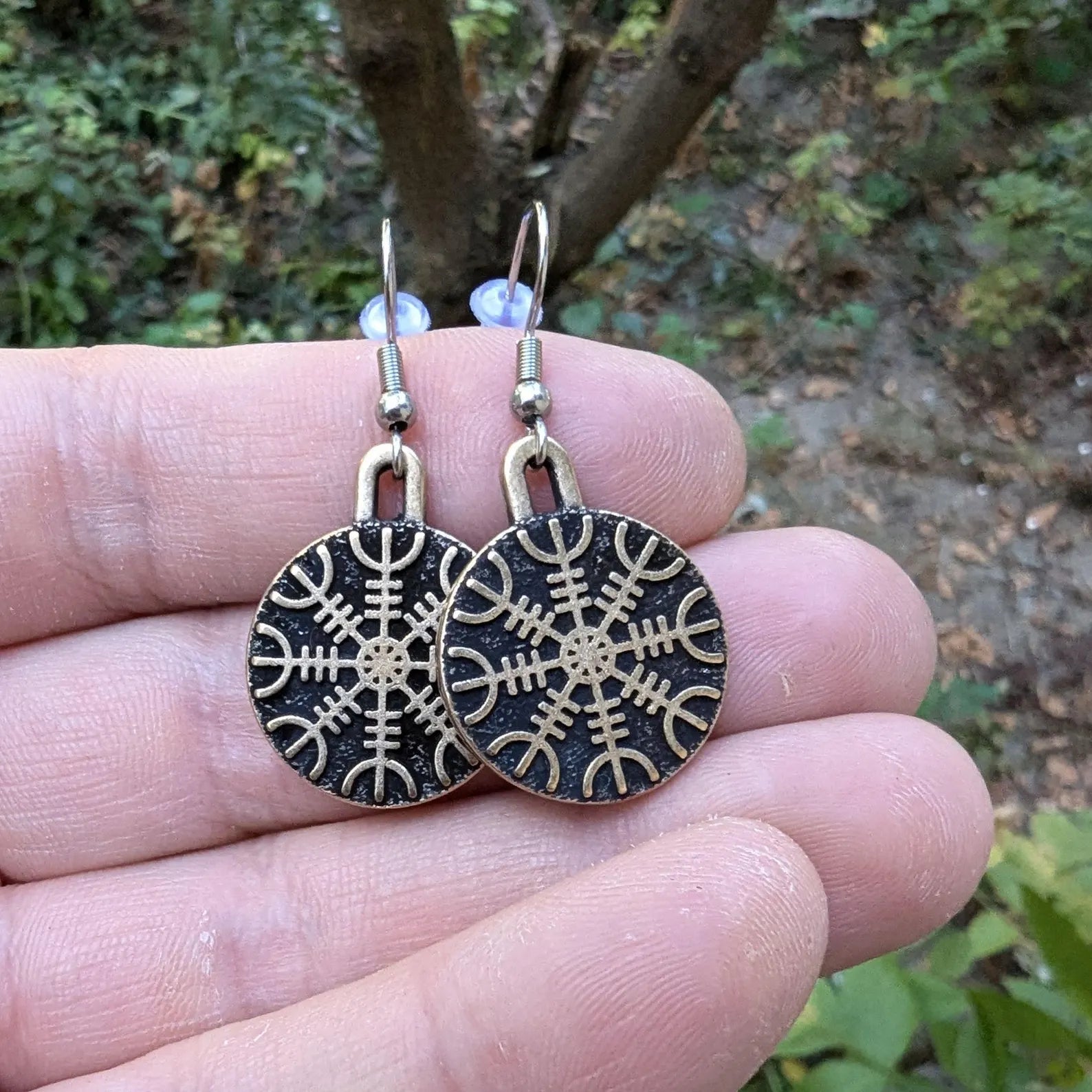 Helm of Awe earrings Viking jewelry Norse pagan – Viking jewerly | Norse runes & Nordic jewelry
