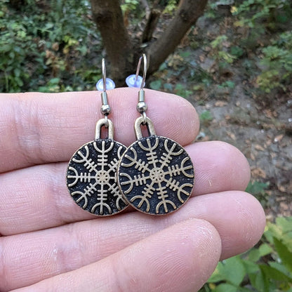 Helm of Awe earrings Viking jewelry Norse pagan – Viking jewerly | Norse runes & Nordic jewelry