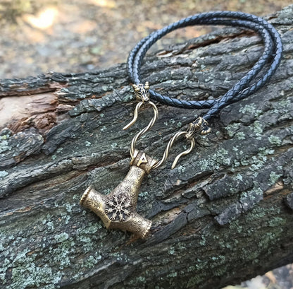 Mjolnir Norse pendant Viking jewelry necklace Thor's hammer | Thor hammer mens necklace