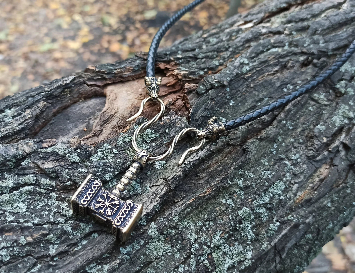 Mjolnir norse pendant Viking jewelry necklace | Thor hammer valknut necklace | Nordic jewelry