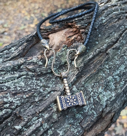 Mjolnir norse pendant Viking jewelry necklace | Thor hammer valknut necklace | Nordic jewelry