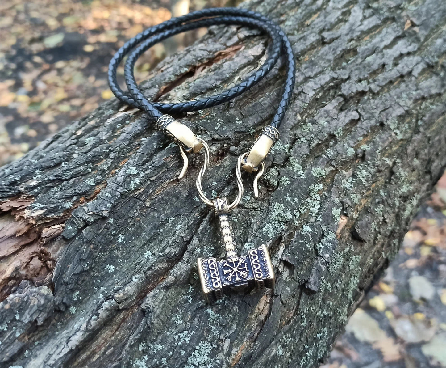 Mjolnir norse pendant Viking jewelry necklace | Thor hammer valknut necklace | Nordic jewelry