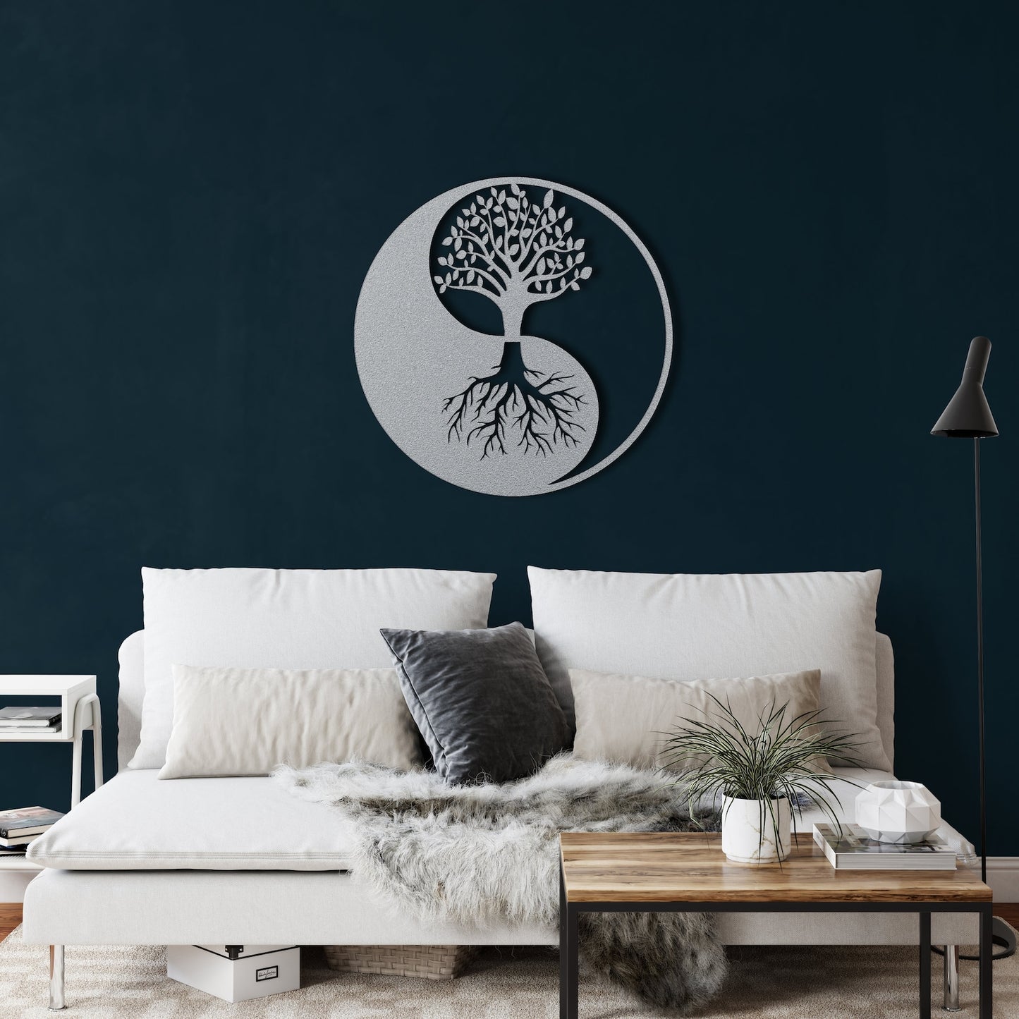 Metal Yin Yang Decor, Tree of Life Wall Decoration