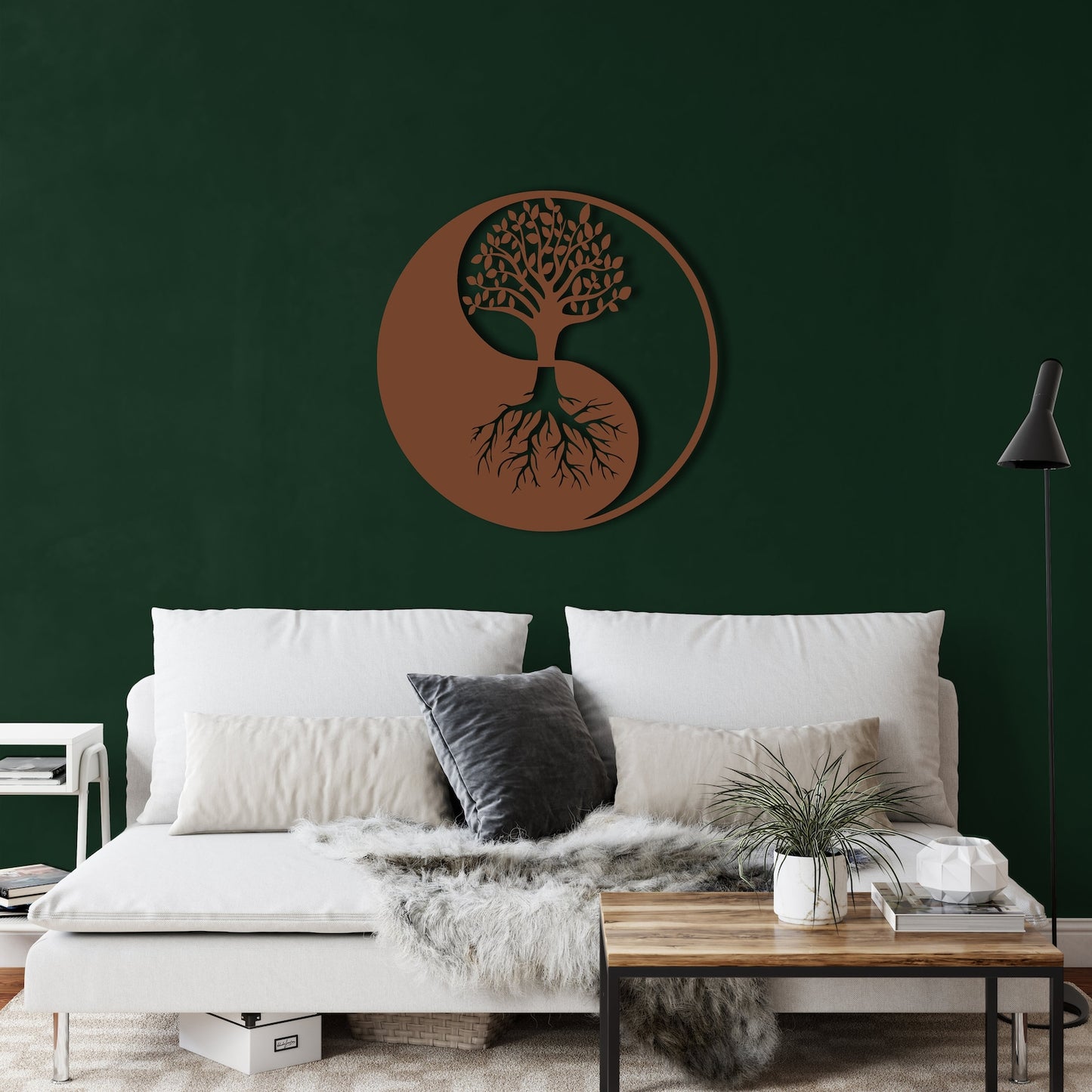 Metal Yin Yang Decor, Tree of Life Wall Decoration