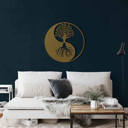 Metal Yin Yang Decor, Tree of Life Wall Decoration