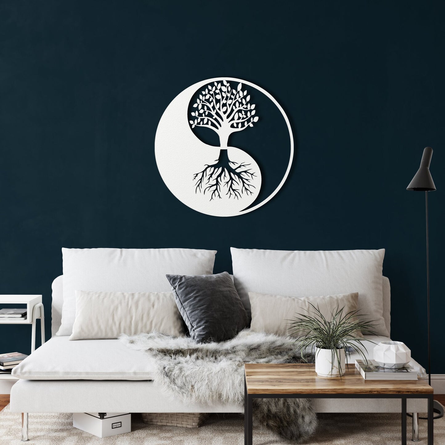 Metal Yin Yang Decor, Tree of Life Wall Decoration