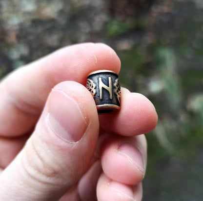 Hagalaz rune | viking beads | norse lanyard bead