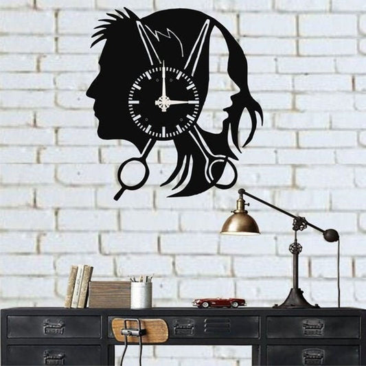 Metal Wall Clock, Metal Hair Salon Art,Modern Wall Decor