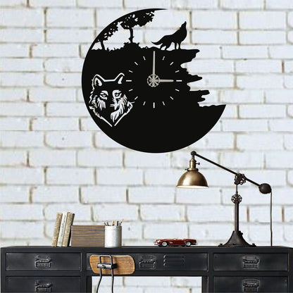 Metal Wall Clock, Metal Wolf Art ,Modern Wall Decor,