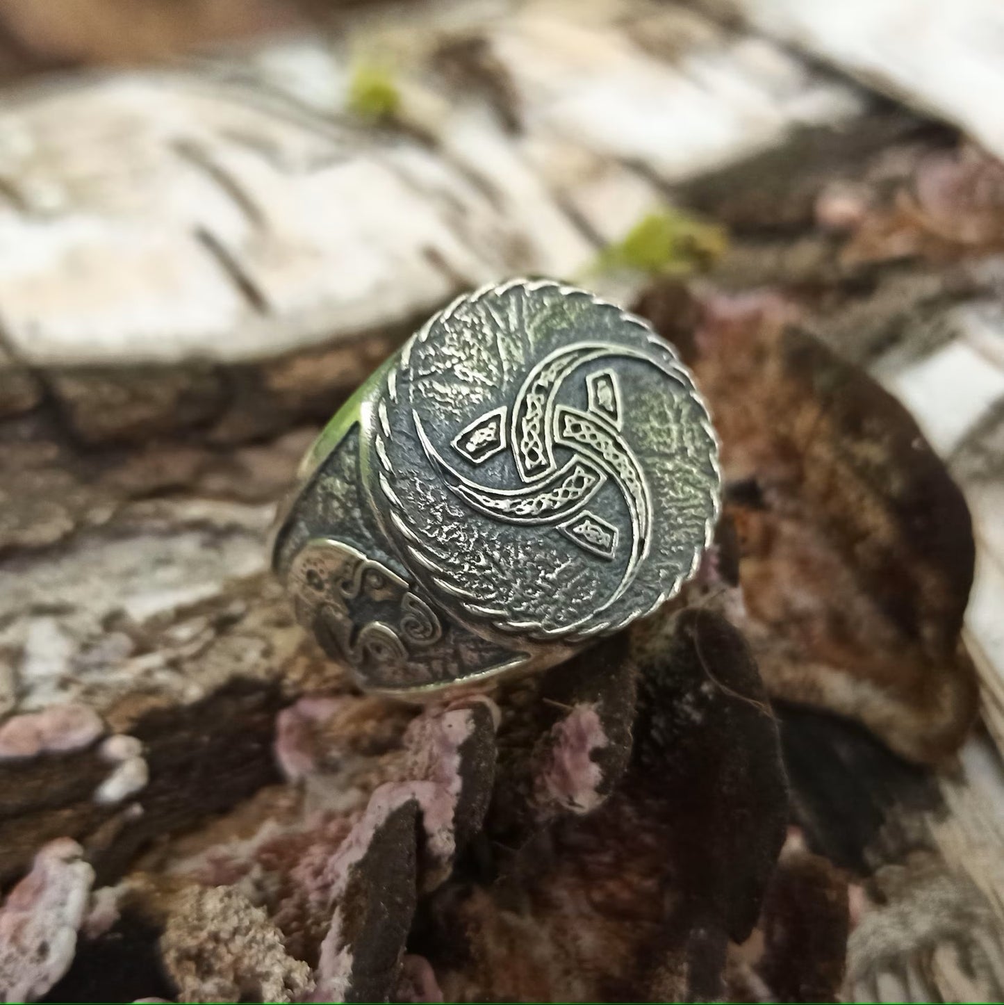 Triple horn of Odin ring | Viking jewelry men | Norse raven rings