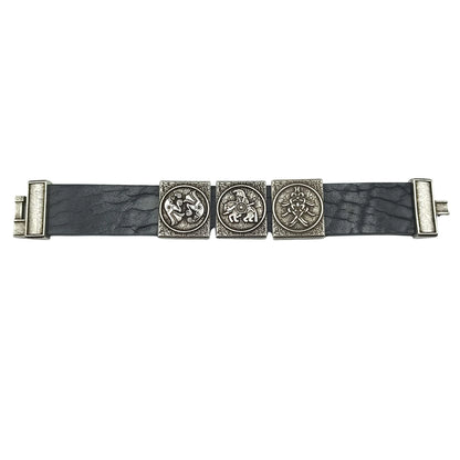 Odin leather wrist cuff bracelet | Viking jewelry men