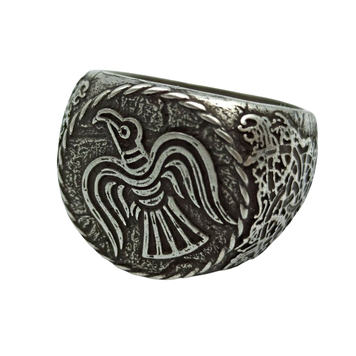 Raven banner ring | Norse Signet rings | Viking mens Jewelry