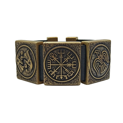 Viking compass bangle | Vegvisir bracelet rune jewelry