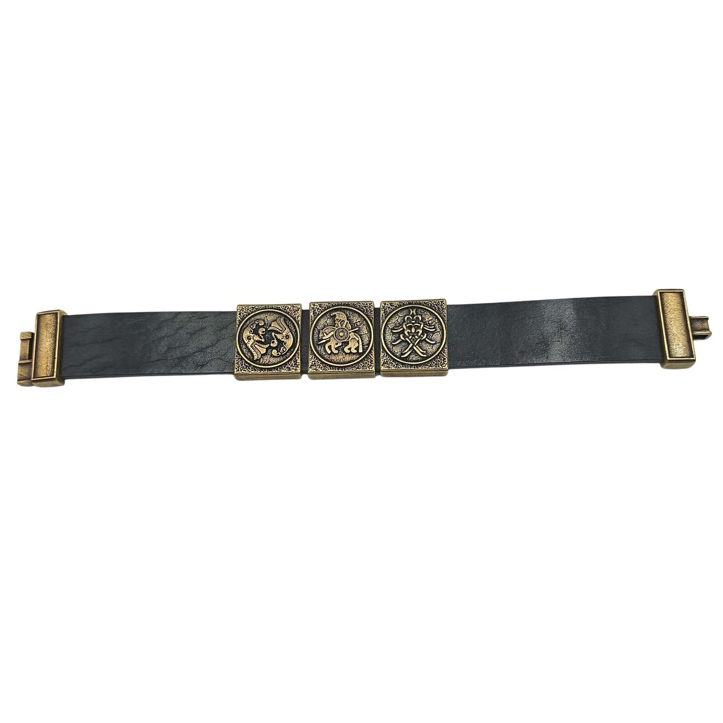 Odin leather wrist cuff bracelet | Viking jewelry men