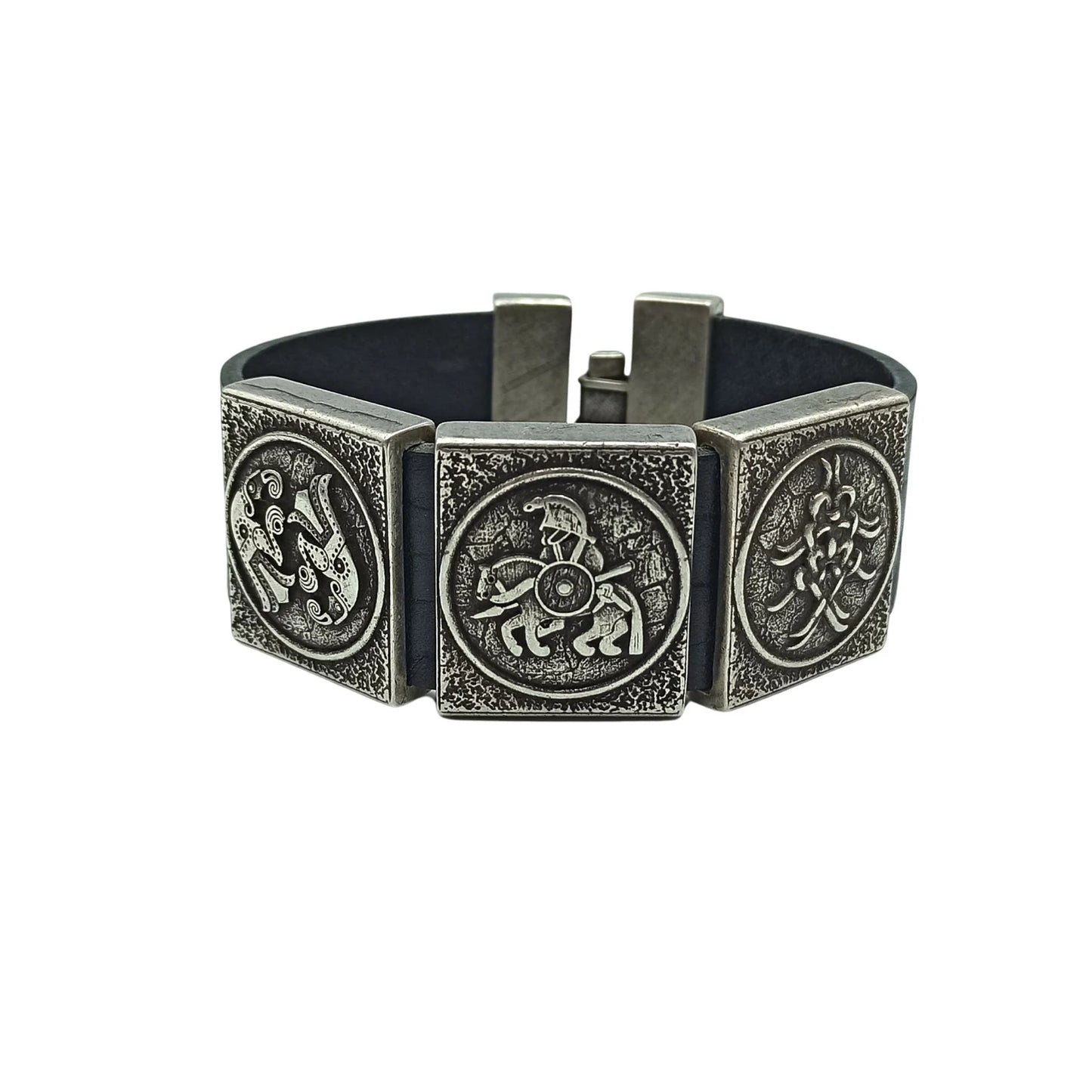 Odin leather wrist cuff bracelet | Viking jewelry men