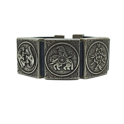 Odin leather wrist cuff bracelet | Viking jewelry men