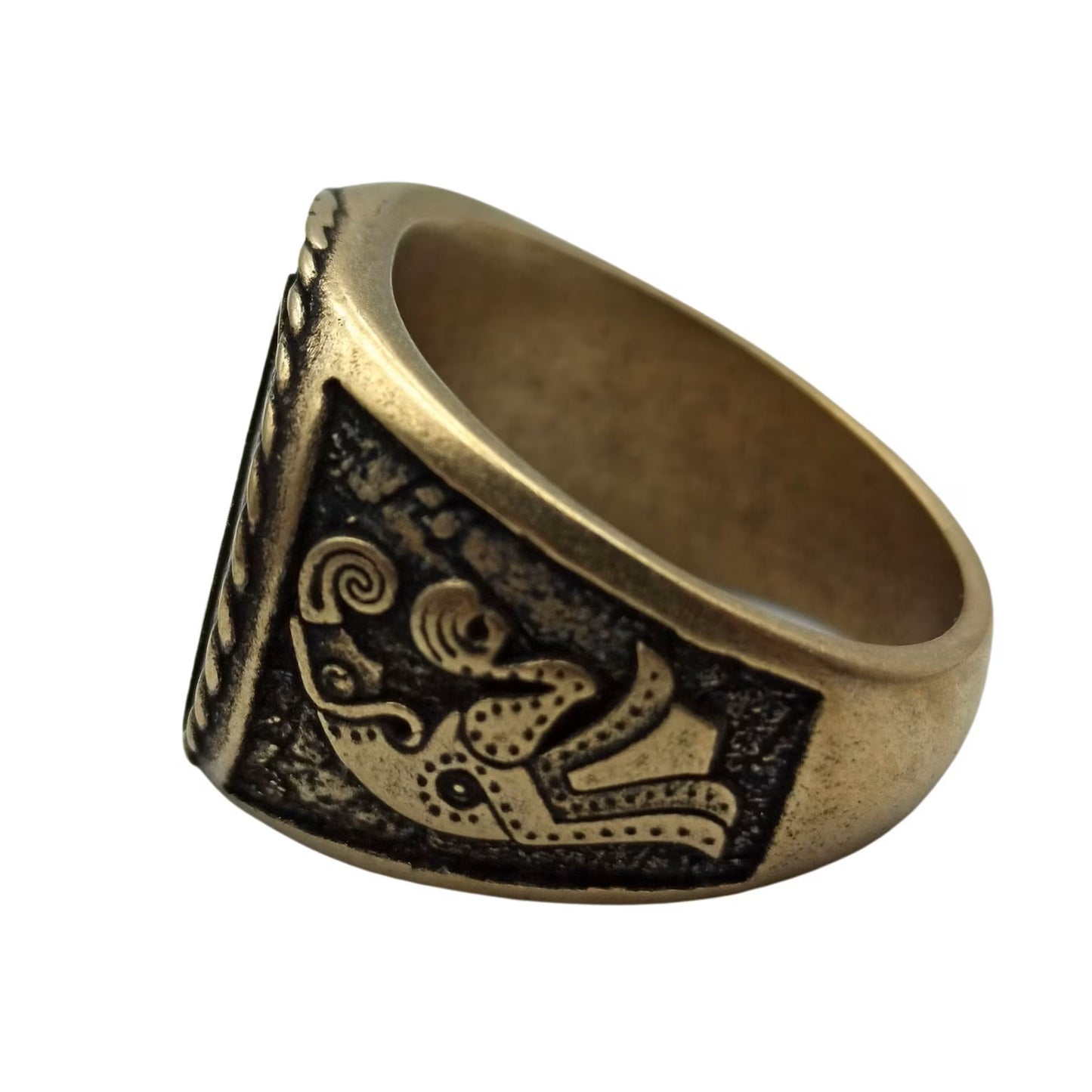 Triple horn of Odin ring | Viking jewelry men | Norse raven rings