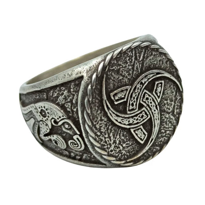 Triple horn of Odin ring | Viking jewelry men | Norse raven rings