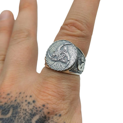 Triple horn of Odin ring | Viking jewelry men | Norse raven rings