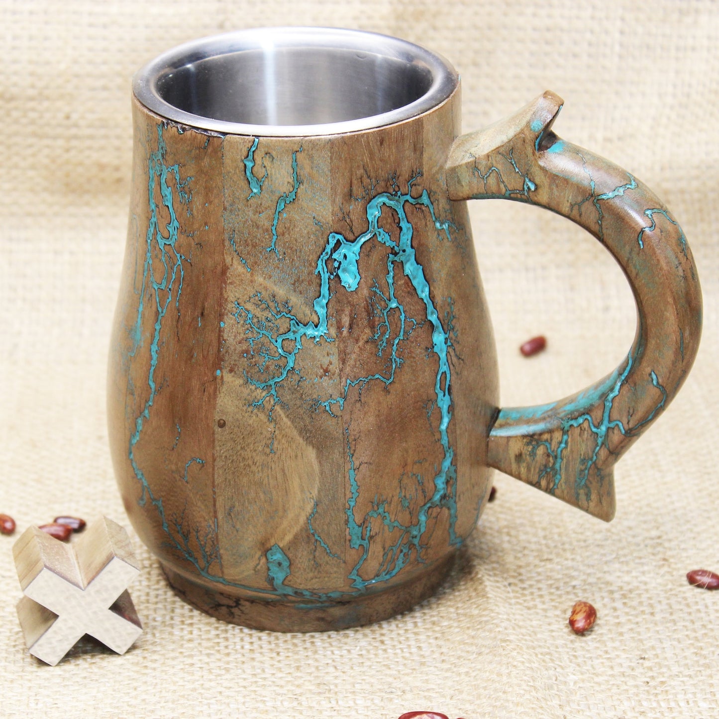 Viking Theme Beer Mug , drinking mug with handle