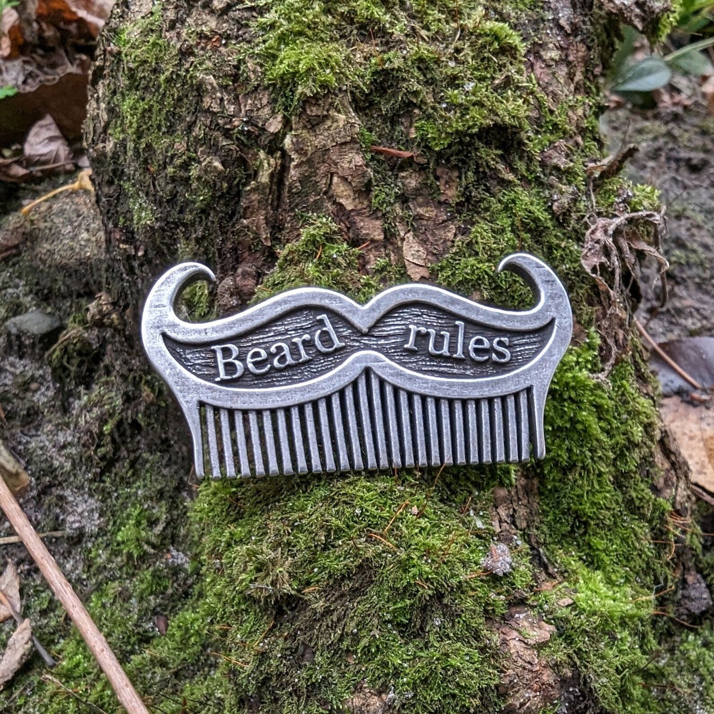 Metal custom beard comb mustache brush hipster gifts