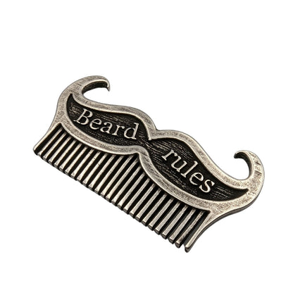 Metal custom beard comb mustache brush hipster gifts