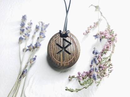 Love Viking Rune Pendant With Glowing, Norse necklace, Rune nordic