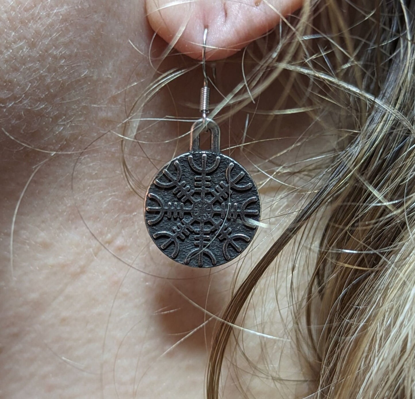 Helm of Awe earrings Viking jewelry Norse pagan